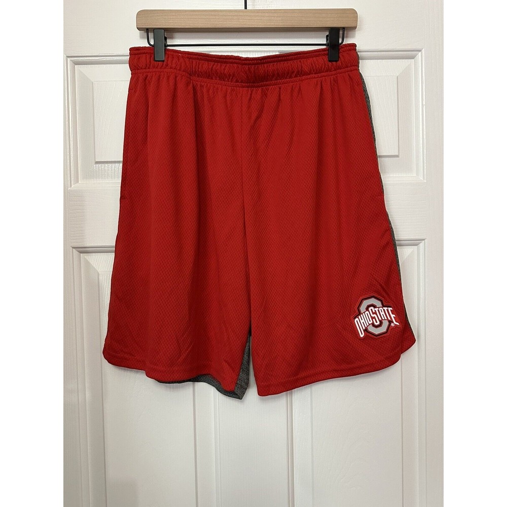 OHIO State Buckeyes Logo NCAA Red Grey Athletic Shorts Size Medium BRAND NEW
